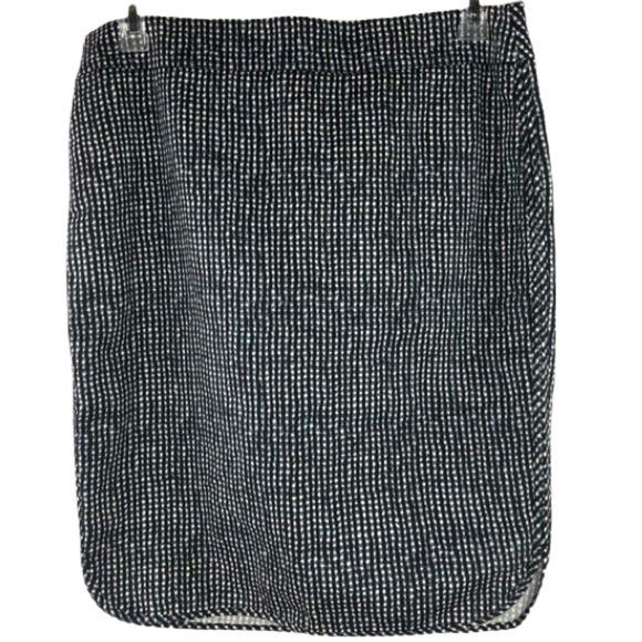 LOFT Dresses & Skirts - LOFT black/white/blue check skirt